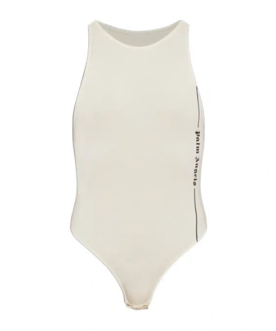 Palm Angels Solid Color Bodycon Catsuit In White