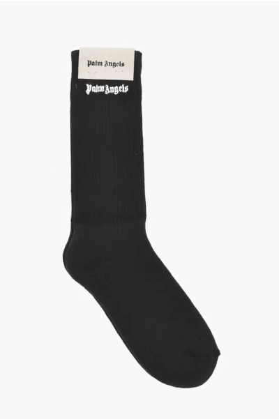 Palm Angels Solid-color Cotton Socks In Black