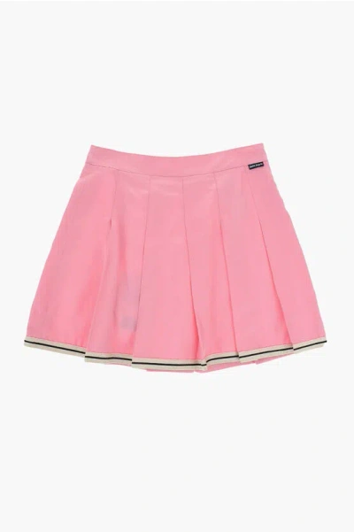 PALM ANGELS SOLID COLOR FLARED SKIRT