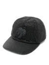 Palm Angels Woman Embellished Cotton Baseball Cap In Black