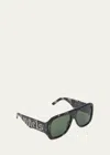 PALM ANGELS SONOMA PATTERNED ACETATE & METAL AVIATOR SUNGLASSES