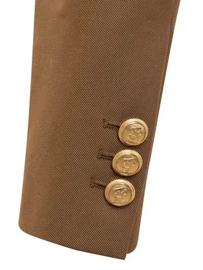 Palm Angels Sophisticated Mini Blazer In Brown Gold