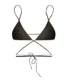 Palm Angels Spaghetti Strap Criss-cross Bikini Top In Black