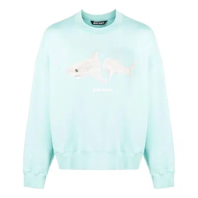 PALM ANGELS PALM ANGELS SPLIT SHARK CREW SWEATER 'BLUE WHITE'