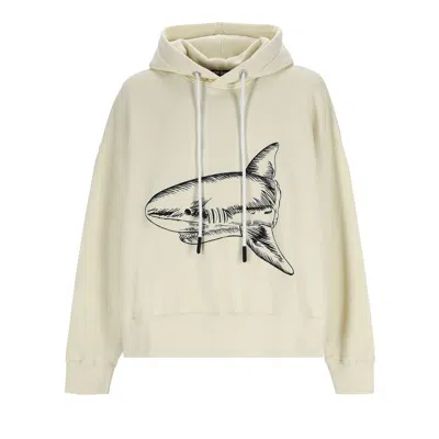 Pre-owned Palm Angels Split Shark Hoodie 'butter' In White