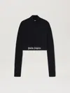 Palm Angels Sport Cropped Mock Top With Logo Band