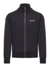 Palm Angels Black High Neck Sweatshirt With Logo Lettering On The Front In Wool Blend Man In Black