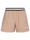 Palm Angels Elastic Waistband Sports Shorts With Side Pockets In Nude
