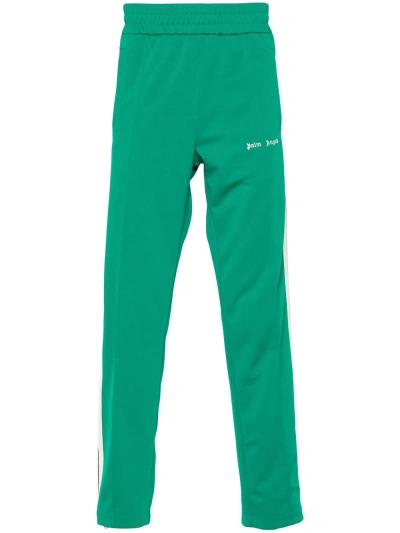 Palm Angels Sports Trousers With Embroidery In Green