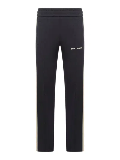 Palm Angels Men's Crochet Side-stripe Track Pants In Black