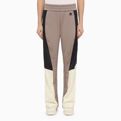PALM ANGELS SPORTY LILAC COLOR-BLOCK TROUSERS FOR WOMEN