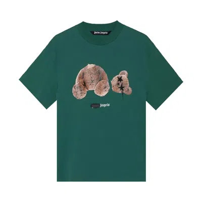 Pre-owned Palm Angels Spray Bear Classic Tee 'forest Green'