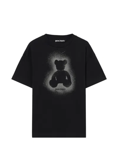 Palm Angels Spray Bear Graphic T-shirt In Black