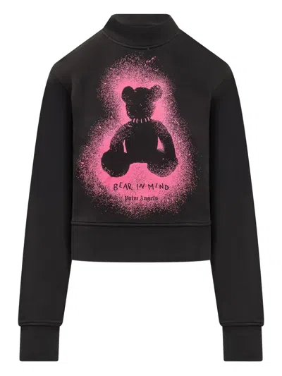 Palm Angels Spray Bear Jumper In Black