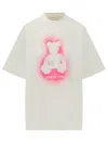 Palm Angels Ivory Cotton T-shirt In White