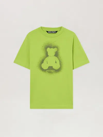 Palm Angels Spray Bear T-shirt In Green