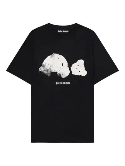 Palm Angels Spray Broken Bear Graphic T-shirt In Black