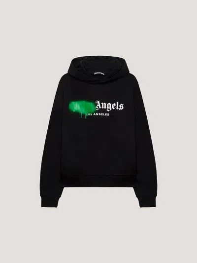Palm Angels Spray City Los Angeles Dripping Logo Hoodie In Black