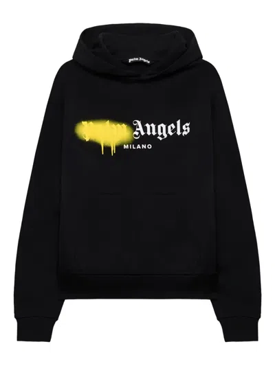 Palm Angels Spray Milan Hooded Sweatshirt In Black