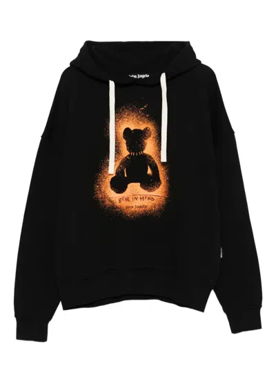 Palm Angels Spray-effect Hoodie In Black