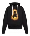 Palm Angels Men Spray Bear Loose Hoody In Black