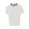 Palm Angels Crew Neck T-shirt With Spray-paint Effect Logo Detail In White