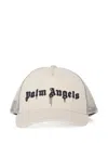 Palm Angels Spray Logo Trucker Cap Off White - Black In Green