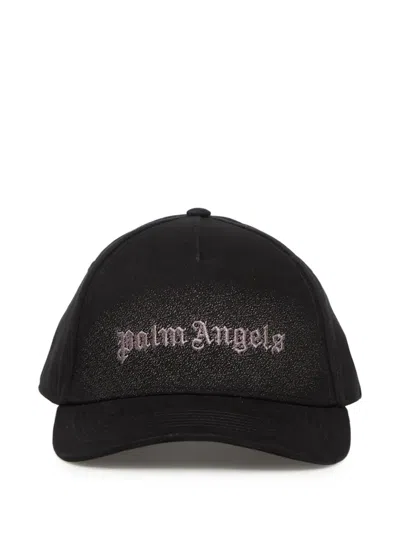 Palm Angels Spray Logo-embroidered Baseball Cap In Black