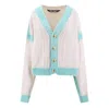 Palm Angels Sprayed Palm Cardigan 'off White' In Multi