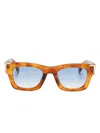 Palm Angels Square-frame Sunglasses In Light Havana Gradient Blue