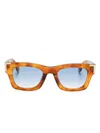 Palm Angels Square-frame Sunglasses In Light Havana Gradient Blue