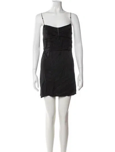 Pre-owned Palm Angels Square Neckline Mini Dress In Black