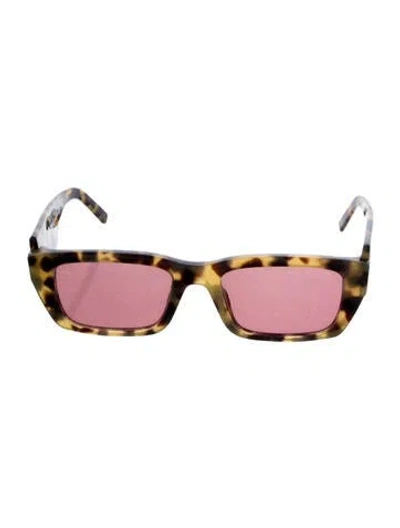 Pre-owned Palm Angels Square Tinted Sunglasses In Brown
