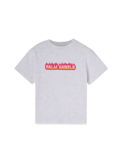 Palm Angels Kids' Ss T-shirt In Grey