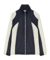 Palm Angels Curved Logo Colorblock Windbreaker In Black