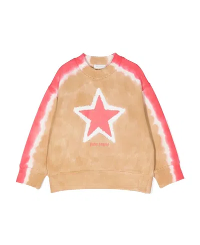 Palm Angels Star Tie-dye Print Sweatshirt In Nude