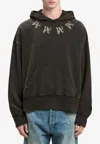 Palm Angels Statement Monogram Hooded Sweatshirt In Black