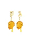 Palm Angels Melting Stones Lettering Earrings In Gold