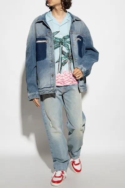 Palm Angels Straight-cut Jeans In Blue