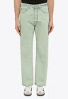 Palm Angels Straight-leg Basic Jeans In Green