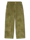 Palm Angels Straight-leg Corduroy Trousers In Green