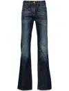 Palm Angels Monogram Patch Straight-leg Jeans In Blue