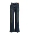 Palm Angels Straight Leg Denim Jeans In Black