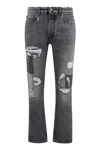 Palm Angels Dw Destroyed Denim 5 Pockets In Gray