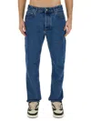 Palm Angels Monogram-embossed Straight-leg Jeans