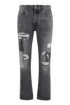 Palm Angels Dw Destroyed Denim 5 Pockets In Gray