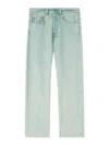 Palm Angels Overdyed Straight Leg Jeans In Light Green