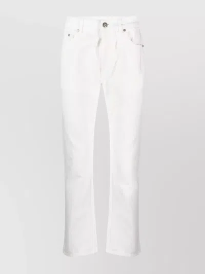 Palm Angels Straight Leg Logo-embossed Jeans In White