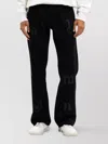 Palm Angels Straight Leg Trousers Logo Patch In Black