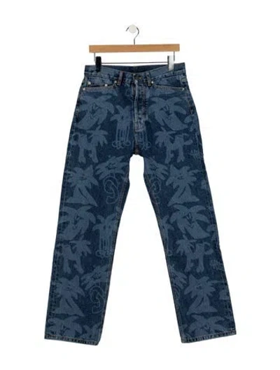 Pre-owned Palm Angels Straight-leg Jeans In Blue